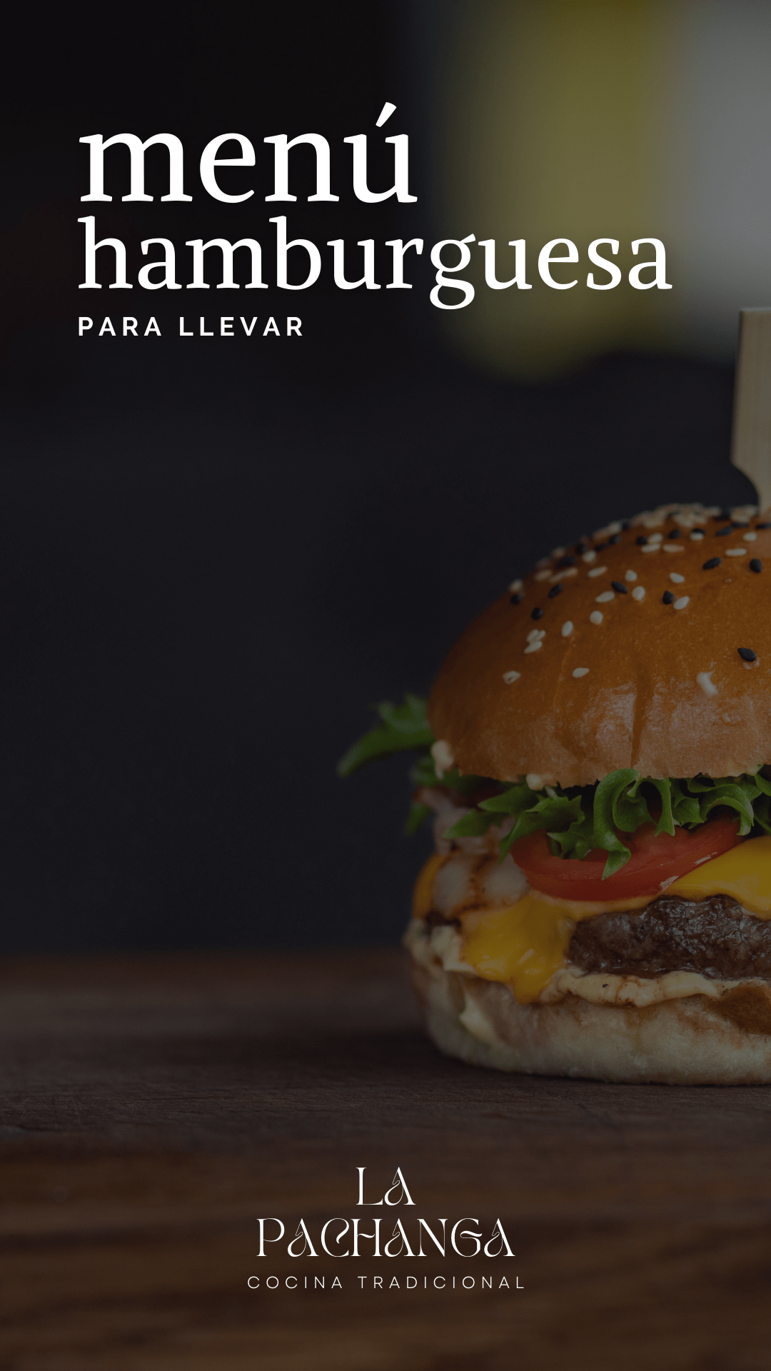 menú hamburguesa comida para llevar y recoger en el local