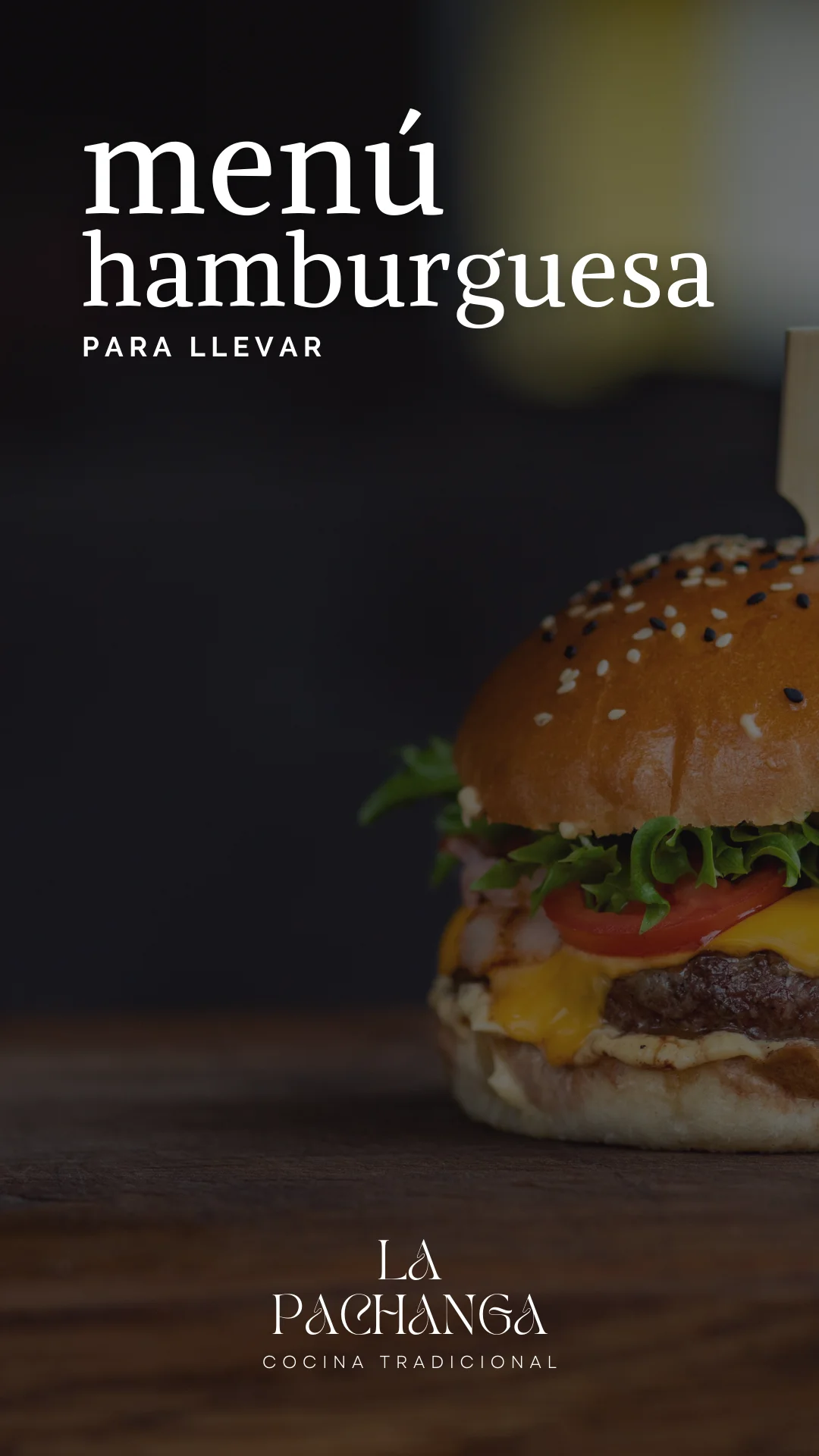 menú hamburguesa comida para llevar y recoger en el local